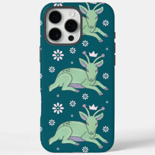 Funda iPhone 16 Pro Max Arte popular de ciervo alienígena Ciervo verde c