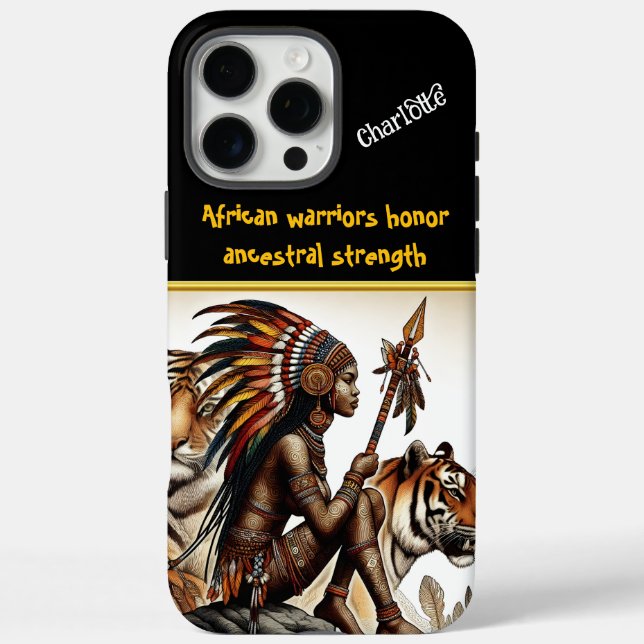 Funda iPhone 16 Pro Max Arte vibrante: hechicería con tigres (Reverso)