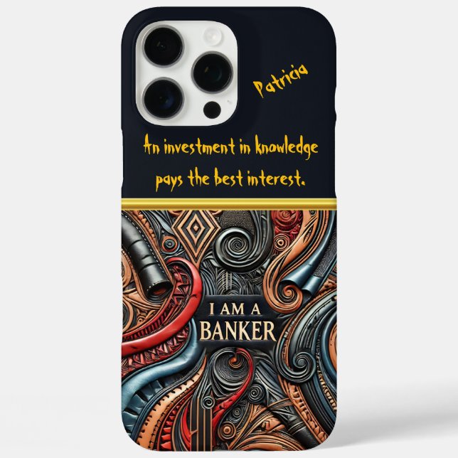 Funda iPhone 16 Pro Max Arte vívido de la identidad bancaria (Reverso )