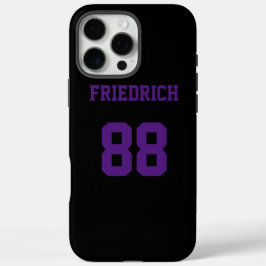 Funda iPhone 16 Pro Max Atleta genial negro y púrpura