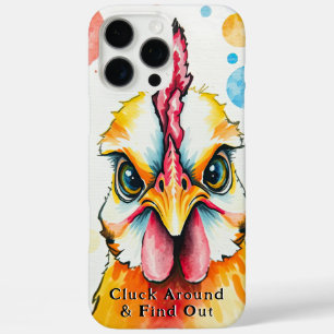 Funda iPhone 16 Pro Max Audaz y colorido arte de pollo Granja caprichosa
