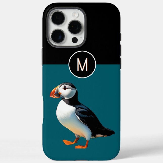 Funda iPhone 16 Pro Max Ave silvestre de la costa atlántica de Puffin (Reverso)