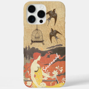 Funda iPhone 16 Pro Max Aves Chicas Vintage Bicicleta de aves