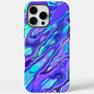 Funda iPhone 16 Pro Max Azul Morado Colorido Abstracto Textura de Mármol L