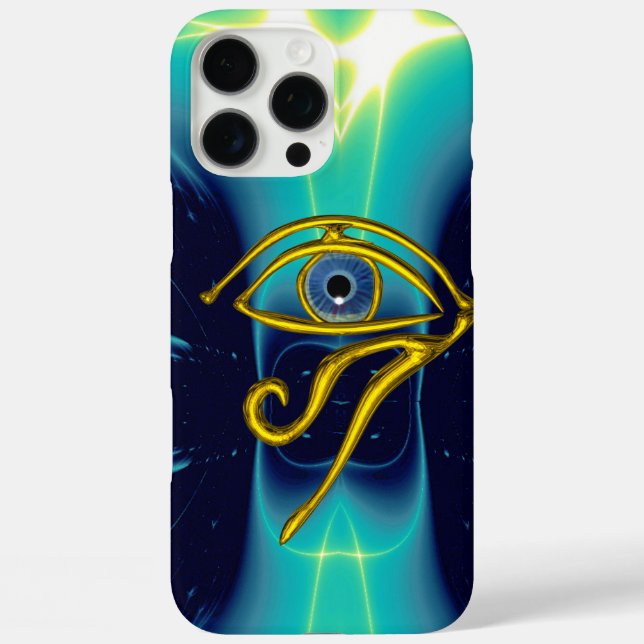 Funda iPhone 16 Pro Max AZUL TALISMAN ORO HORUS OJO Verde azulado, blanco  (Reverso )
