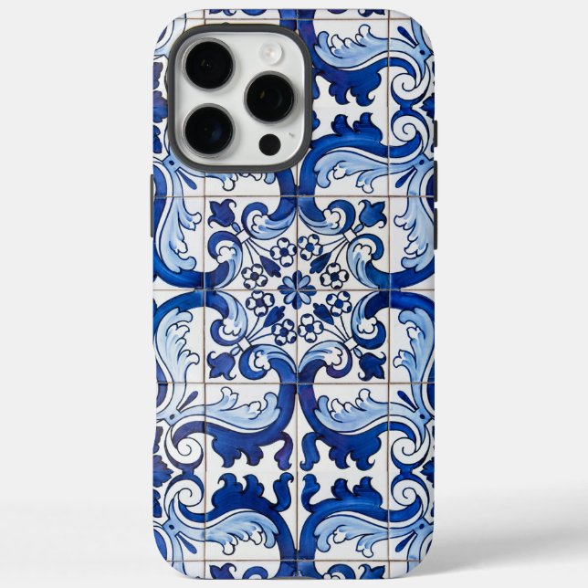 Funda iPhone 16 Pro Max Azulejo portugués glaseado (Reverso)