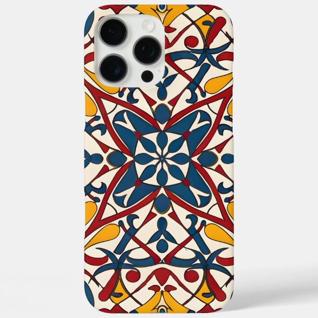 Funda iPhone 16 Pro Max azulejos de mosaico, Mandala-Pattern (Reverso )