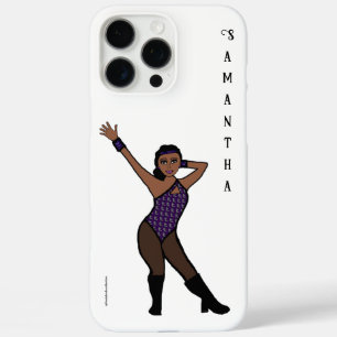 Funda iPhone 16 Pro Max Bailarín personalizado impresión púrpura plateada 