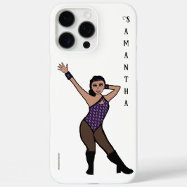 Funda iPhone 16 Pro Max Bailarina Personalizada Morado Estampado de Plata