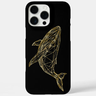 Funda iPhone 16 Pro Max Ballena Geométrica de Oro de Lujo