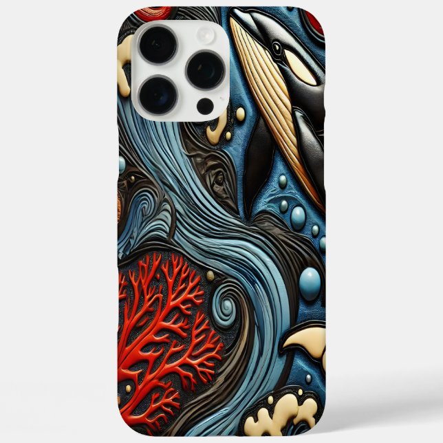 Funda iPhone 16 Pro Max Ballenas Majestuosas: Danza del Océano (Reverso )