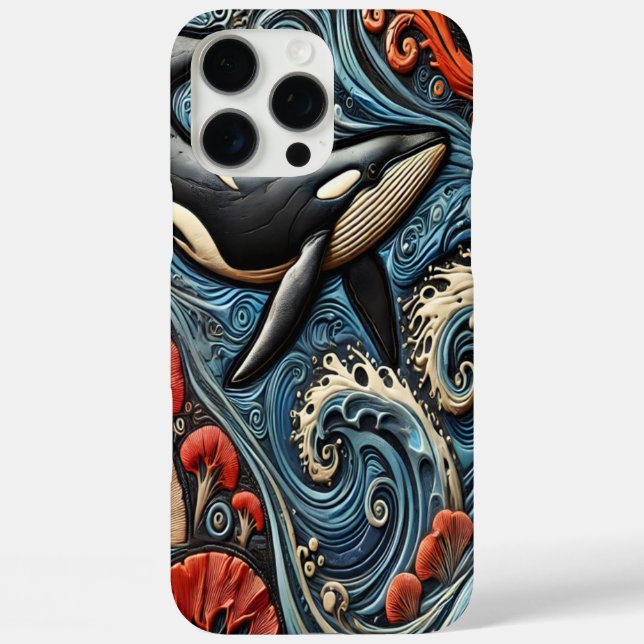 Funda iPhone 16 Pro Max Ballenas majestuosas: Profunda Serenidad Marítima (Reverso )