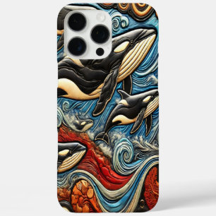 Funda iPhone 16 Pro Max Ballet oceánico: ballenas y olas