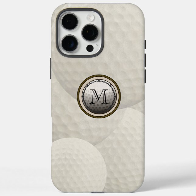 Funda iPhone 16 Pro Max Balneario de golf de Monograma (Reverso)