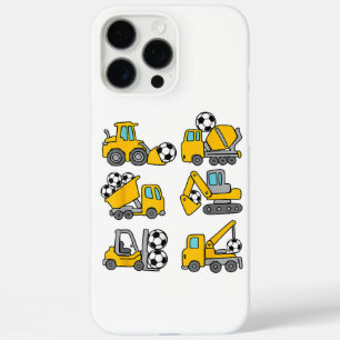 Funda iPhone 16 Pro Max Balón de Fútbol Niños Fútbol Camiones de Construcc