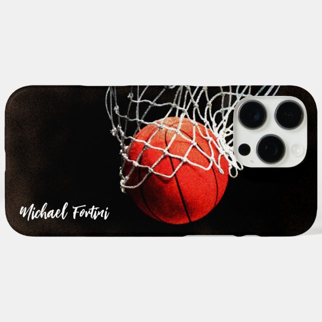 Funda iPhone 16 Pro Max Baloncesto Su Nombre Información Personal (Reverso  (Horizontal) )