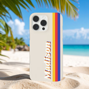 Funda iPhone 16 Pro Max Bandas Retro Monograma