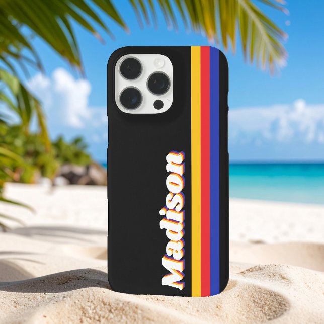 Funda iPhone 16 Pro Max Bandas Retro Monograma (Subido por el creador)