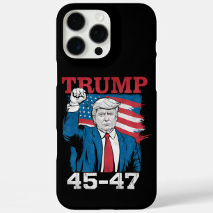 Funda iPhone 16 Pro Max Bandera Americana USA Vintage Retro Trump 45 47