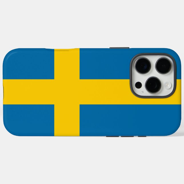 Funda iPhone 16 Pro Max Bandera de Suecia (Reverso (Horizontal))