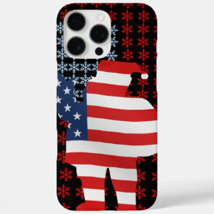 Funda iPhone 16 Pro Max Bandera estadounidense de Santa Claus