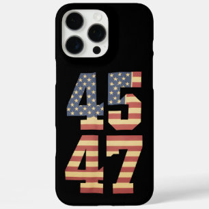 Funda iPhone 16 Pro Max Bandera Trump 45 47 Vintage América EEUU