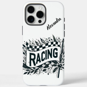 Funda iPhone 16 Pro Max Banderas de Carreras con diseños florales