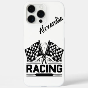 Funda iPhone 16 Pro Max Banderas de Carreras ondean orgullosamente al fina