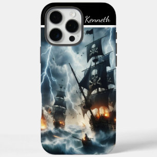 Funda iPhone 16 Pro Max Barco pirata en tormenta