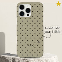 Beige Gris Minimalista Monograma Personalizado Lun