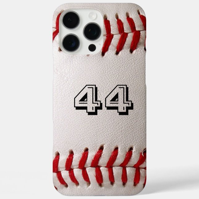 Funda iPhone 16 Pro Max Béisbol con número de Personalizable (Reverso )