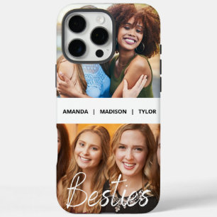 Funda iPhone 16 Pro Max Besties   Foto de nombres personalizados de los me