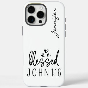 Funda iPhone 16 Pro Max Biblia Minimalista moderna contra John 1:16 iPhone