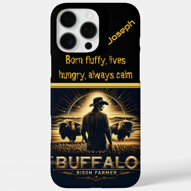 Funda iPhone 16 Pro Max Bison Farmer at Sunset (Reverso )