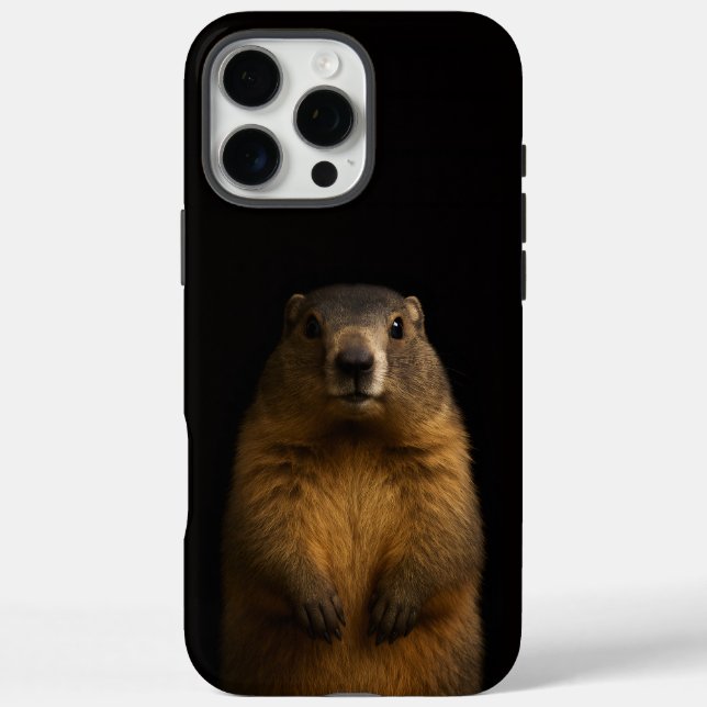 Funda iPhone 16 Pro Max Black 4 Luxe iPhone 16 Pro Max, Fluffy Marmot (Reverso)