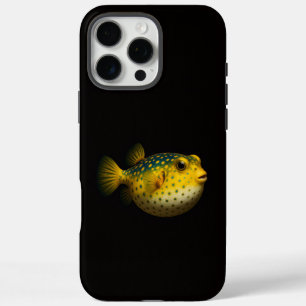 Funda iPhone 16 Pro Max Black 4 Luxe iPhone 16 Pro Max, Pez Globo Amarillo