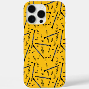 Funda iPhone 16 Pro Max Black Clarinets Music Notes