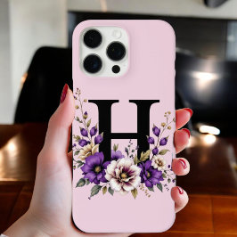 Funda iPhone 16 Pro Max Bloom de lavanda: 'H' inicial monogramada