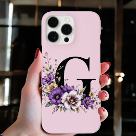 Funda iPhone 16 Pro Max Bloom de lavanda: Monogramado 'G' inicial