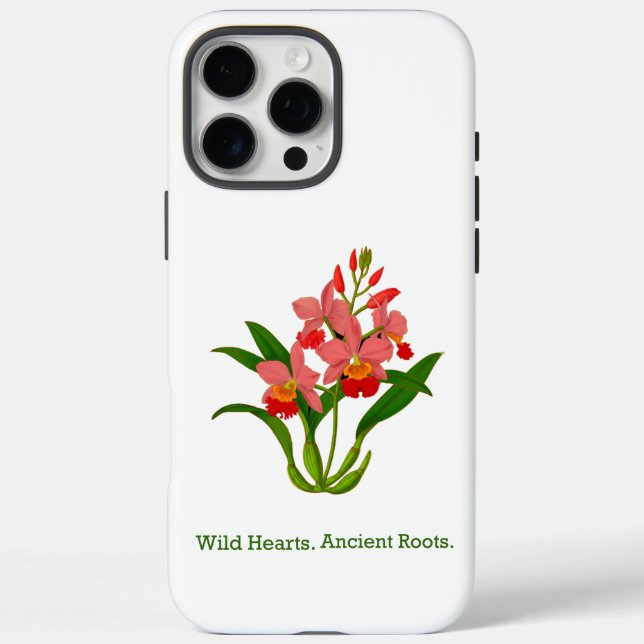 Funda iPhone 16 Pro Max Bloom de orquídeas salvajes (Reverso)