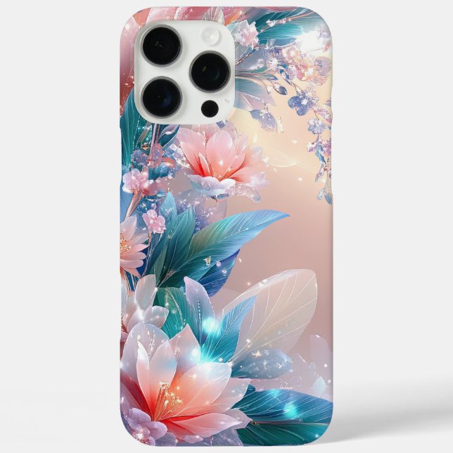 Funda iPhone 16 Pro Max Bloom etéreo: una fantasía floral soñadora (Reverso )
