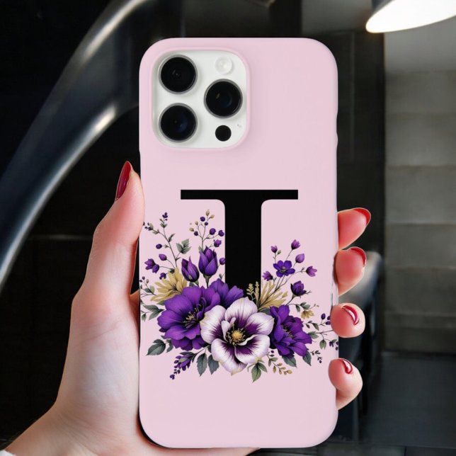 Funda iPhone 16 Pro Max Bloom Lavender: 'I' inicial monogramado (Subido por el creador)