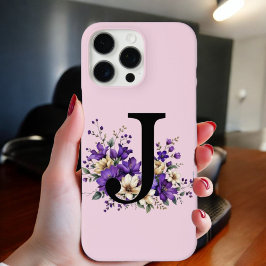 Funda iPhone 16 Pro Max Bloom Lavender : 'J' inicial monogramada