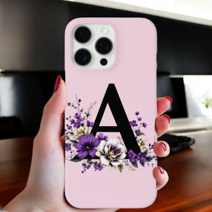 Funda iPhone 16 Pro Max Bloom Lavender : Monogramado Inicial 'A'