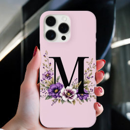 Funda iPhone 16 Pro Max Bloom Lavender: Monogramado inicial 'M'