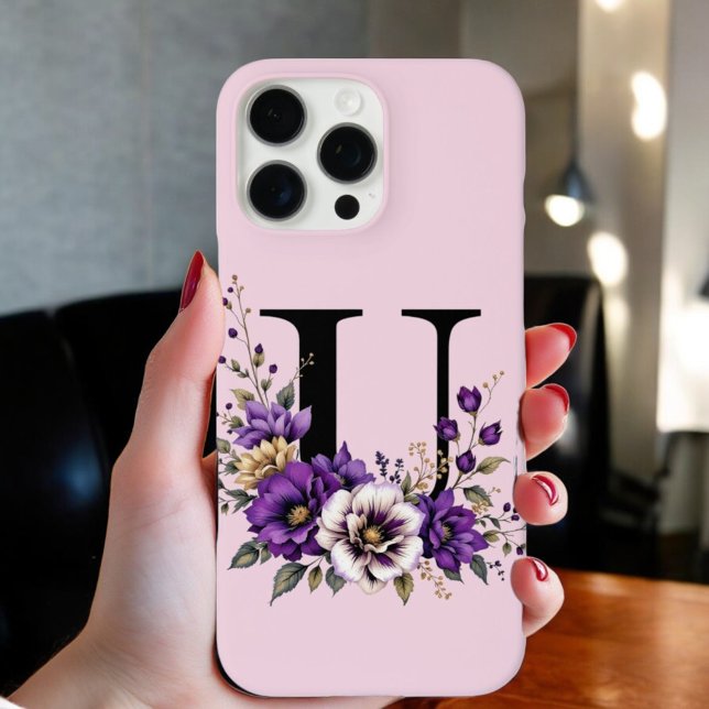 Funda iPhone 16 Pro Max Bloom Lavender : Monogramado 'U' inicial (Subido por el creador)