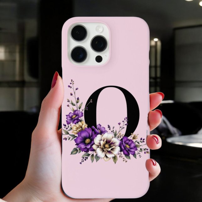Funda iPhone 16 Pro Max Bloom Lavender : 'O' inicial monogramado (Subido por el creador)