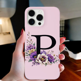 Funda iPhone 16 Pro Max Bloom Lavender : 'P' inicial monogramado