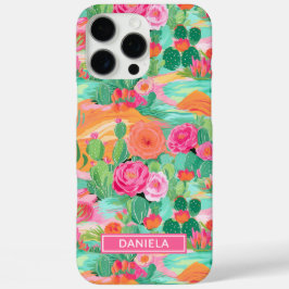 Funda iPhone 16 Pro Max Blooming Desert Cacti Personalized