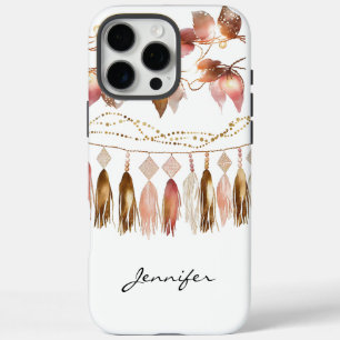 Funda iPhone 16 Pro Max Bohemian Feather Indian Leaf iPhone